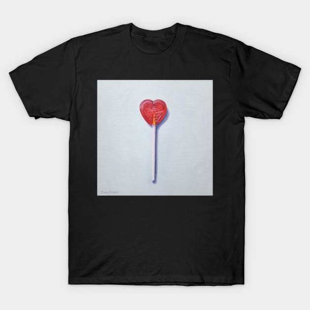 Holding Out For A Hero - heart lollipop painting T-Shirt by EmilyBickell